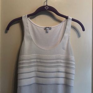 Express white sleeveless rayon shirt.